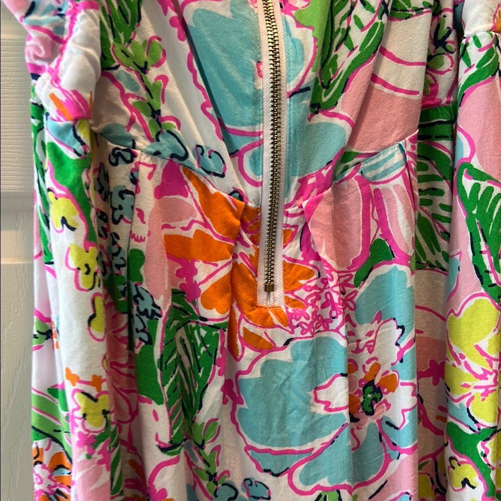 Lilly Pulitzer Tropical Pink and Green baby doll style tank shirt - Picture 13 of 14